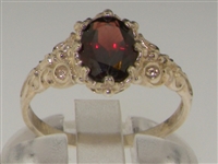 Stunning 14K White Gold Rhodolite Garnet Solitaire Ring