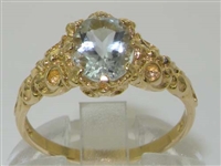 Beautiful 10K Yellow Gold Aquamarine Solitaire Ring