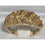 Ornate 9K Yellow Gold Citrine Ring