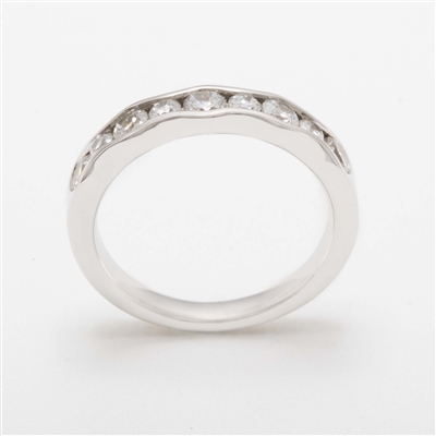 Elegant Platinum 0.75ct Diamond Half Eternity Ring
