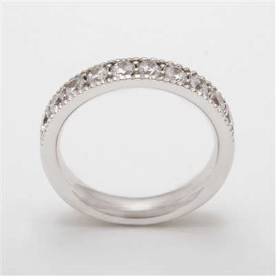 Elegant Platinum 0.75ct Diamond Half Eternity Ring