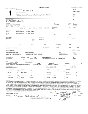 LANA CLARKSON - AUTOPSY