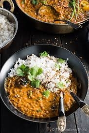 Thai Red Curry Lentils with Sweet potatos and Spinach