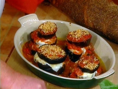 Baked Eggplant Stacks with crispy topping