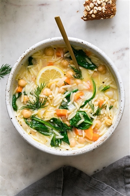 Lemon Chickpea Orzo Soup