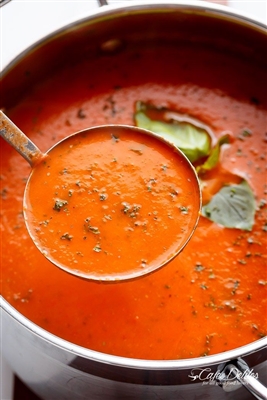 Chunky Tomato Basil Soup with Rice