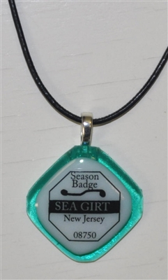 Any Town Beach Badge Seafoam Necklace