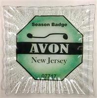 Any Town Beach Badge Seafoam Small Square Plate