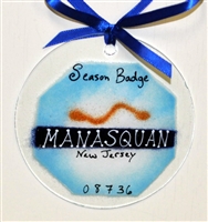 Any Town Beach Badge Blue Suncatchers