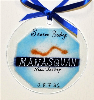 Any Town Beach Badge Blue Suncatchers