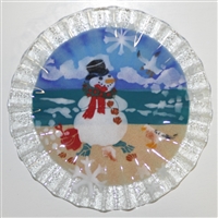 Beach Snowman 10.75 inch Plate