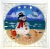 Beach Snowman Small Square Plate