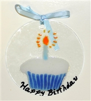 Blue Happy Birthday Suncatcher
