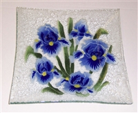 Blue Iris Large Square Plate