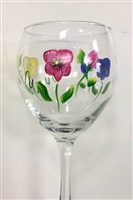 Bold Pansy Red Wine Glass
