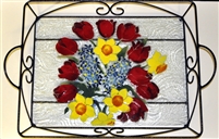 Bold Spring Floral Large Tray (with Metal Holder)