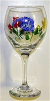 Bold Spring Floral Red Wine Glass