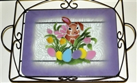 Brown Bunny Large Tray (with Metal Holder)