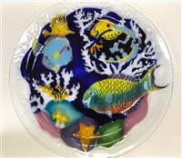 Tropical Fish Blue 16 inch Platter