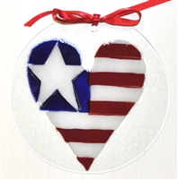 Heart Flag 7 inch Suncatcher