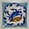 Large Square Blue Claw Crab Plate