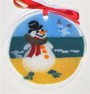 Original Beach Snowman Suncatcher