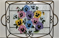 Pastel Pansy Large Tray (with Metal Holder)