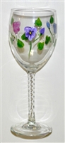 Pastel Pansy White Wine Glass