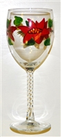 Poinsettia White Wine Glass