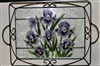 Purple Iris Large Tray (with Metal Holder)