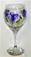 Purple Iris Red Wine Glass
