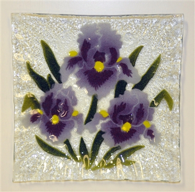 Purple Iris Small Square Plate