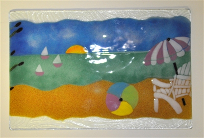 Small Pastel Beach Scene Tray (Insert Only)