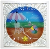 Small Square Pastel Beach Scene Plate