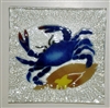 Small Square Blue Claw Crab Plate