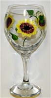 Sunflower Red Wine Glass