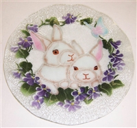 White Bunny 14 inch Platter