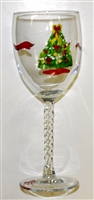 Christmas Tree White Wine Glass