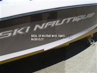 Ski Nautique Starboard or Port White Domed Decal 64.59" x 5.77" - 100253