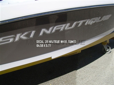 Ski Nautique Starboard or Port White Domed Decal 64.59" x 5.77" - 100253