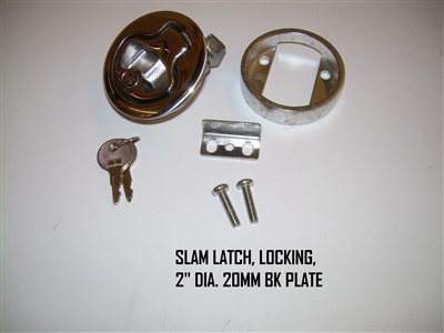 SLAM LATCH LOCKING 2   DIA. 20MM BK PLATE