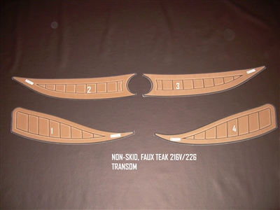 Faux Teak Non Skid Pads For Nautique 216V/226 Transom - 110062