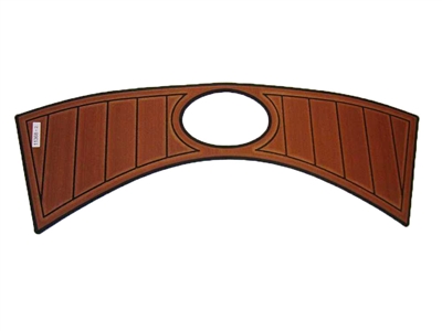 NON-SKID FAUX TEAK 230 TRANSOM W/OVAL