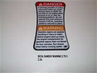 DECAL DANGER/WARNING 3.79 X 2.34 120108