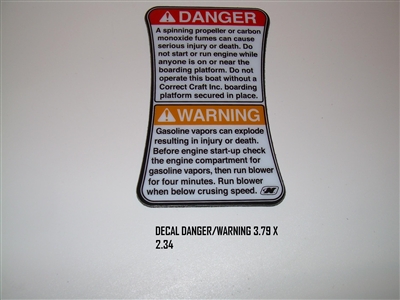 DECAL DANGER/WARNING 3.79 X 2.34 120108