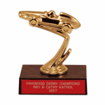 4" Tall Pinewood Derby&reg; Trophy - Custom Engraved Base