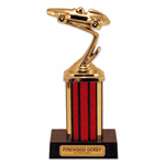 7" Tall Pinewood DerbyÂ® Trophy - Sticker Base