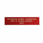 Pinewood Derby&reg; S&W Trophy Customizable Base Engraving