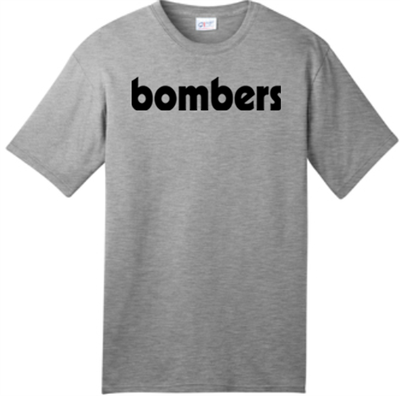 bombers retro Grey Tee-black logo