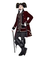 2-PIECE SET JACKET AND VEST RED  GOTHIC PIRATE  STEAMPUNK